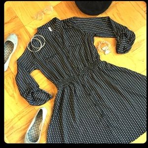 Ladies Medium Black and White Polka Dot Dress